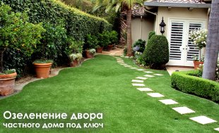 Озеленение двора частного дома